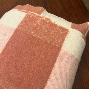 Pink and White Checkered Camp Blanket size 72 X 156 inches